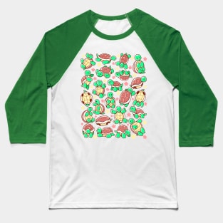 Adorable Turtle pattern all over Baseball T-Shirt